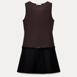 COPY - Zara Brown and Black Midi Dress